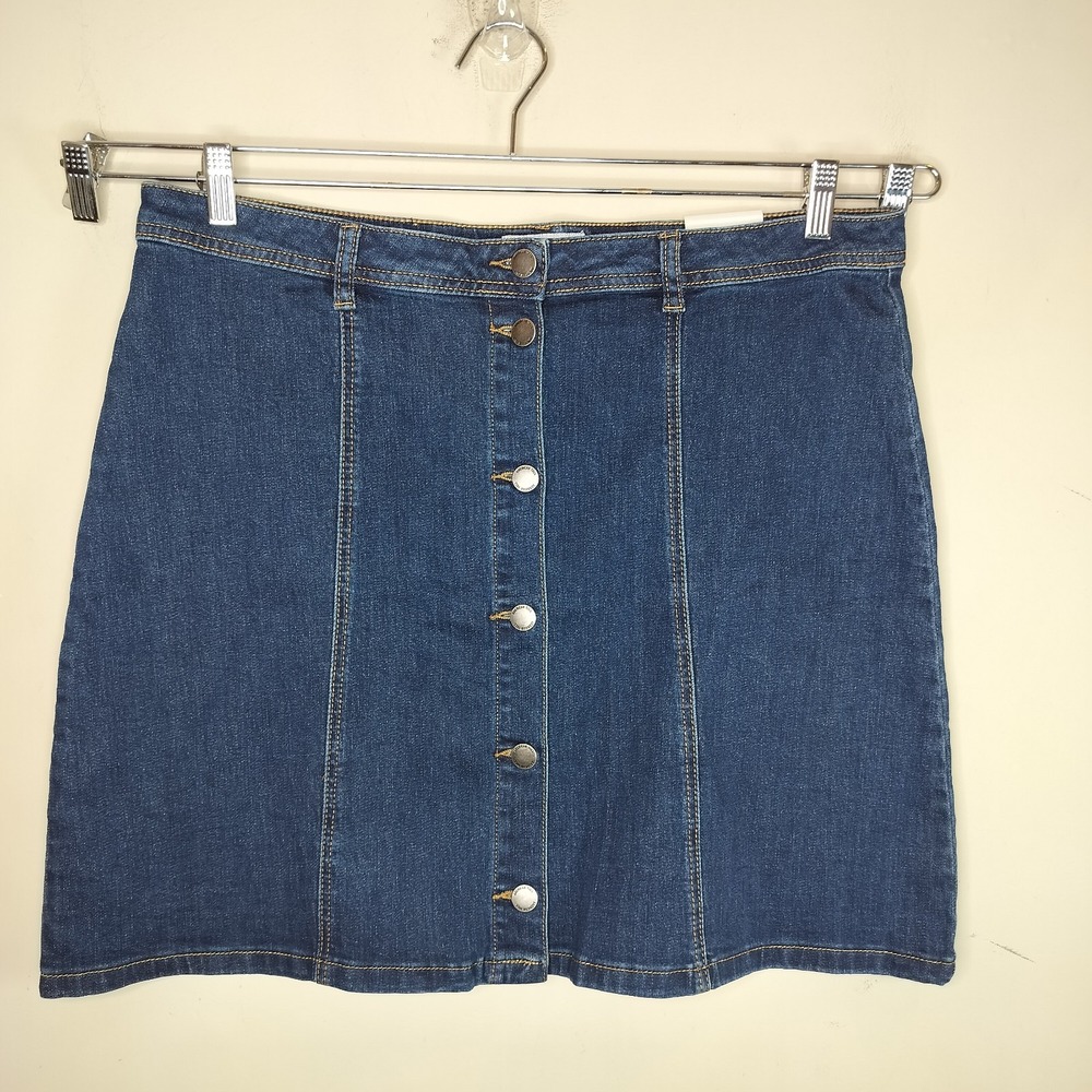 American Tall Denim Jean Skirt 36 Tall‎ Button Up Stretch